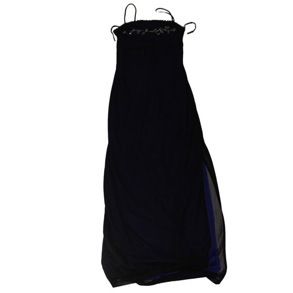 Vintage Y2K Candy Rocket Black And Black Maxi Dress With Rhinestones Size M - Picture 1 of 4